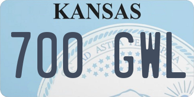 KS license plate 700GWL