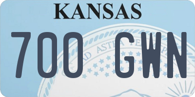 KS license plate 700GWN