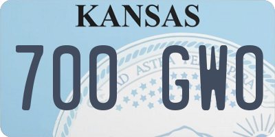 KS license plate 700GWO