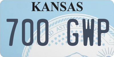 KS license plate 700GWP