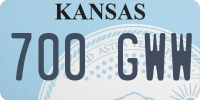 KS license plate 700GWW
