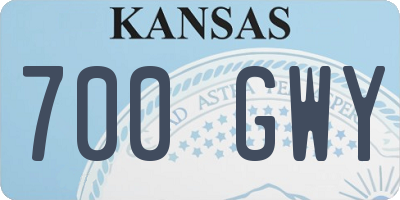 KS license plate 700GWY