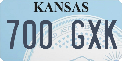 KS license plate 700GXK