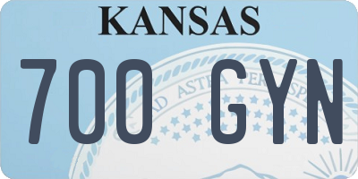 KS license plate 700GYN