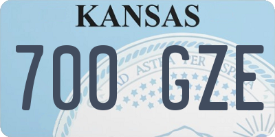 KS license plate 700GZE