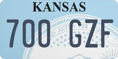 KS license plate 700GZF