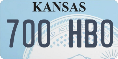 KS license plate 700HBO