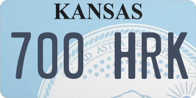 KS license plate 700HRK