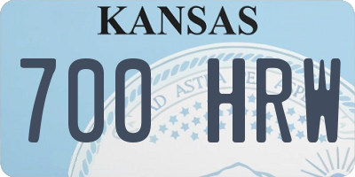 KS license plate 700HRW