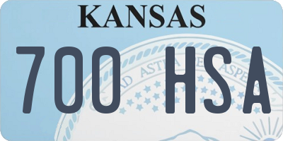 KS license plate 700HSA