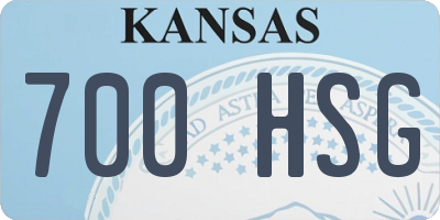 KS license plate 700HSG