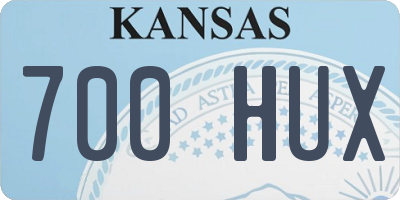 KS license plate 700HUX
