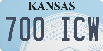 KS license plate 700ICW