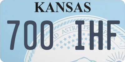 KS license plate 700IHF