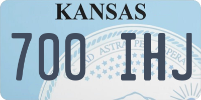 KS license plate 700IHJ
