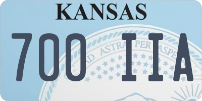 KS license plate 700IIA