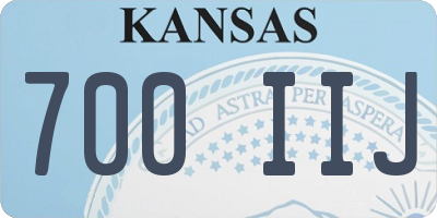 KS license plate 700IIJ