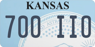 KS license plate 700IIO