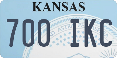 KS license plate 700IKC