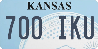 KS license plate 700IKU