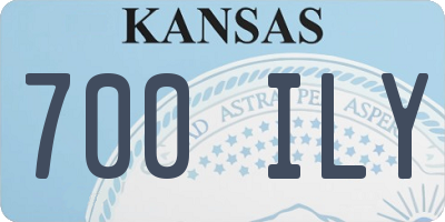 KS license plate 700ILY