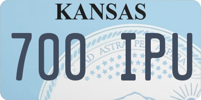 KS license plate 700IPU