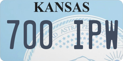 KS license plate 700IPW