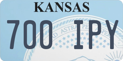 KS license plate 700IPY