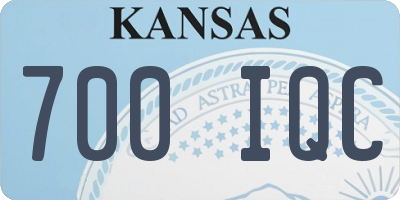 KS license plate 700IQC