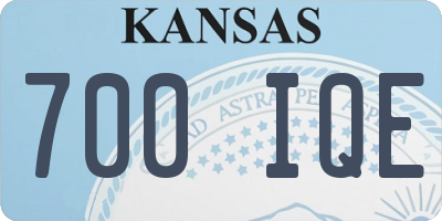 KS license plate 700IQE