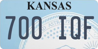 KS license plate 700IQF