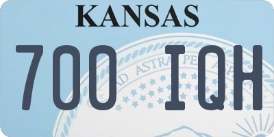 KS license plate 700IQH