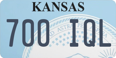 KS license plate 700IQL