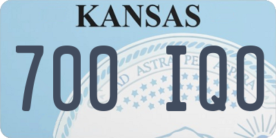 KS license plate 700IQO