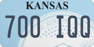 KS license plate 700IQQ