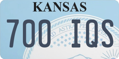 KS license plate 700IQS