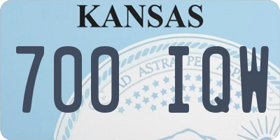KS license plate 700IQW
