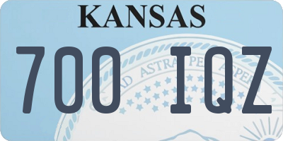 KS license plate 700IQZ