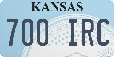 KS license plate 700IRC