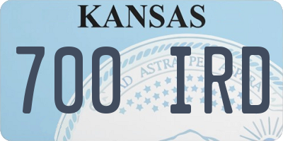 KS license plate 700IRD