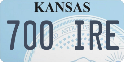 KS license plate 700IRE