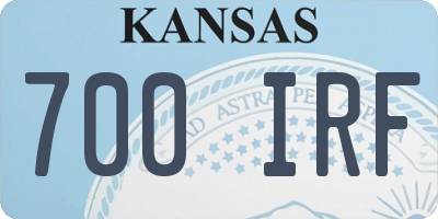 KS license plate 700IRF