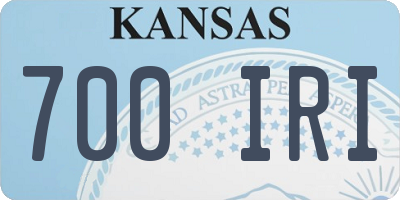 KS license plate 700IRI