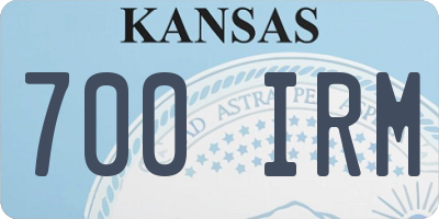 KS license plate 700IRM