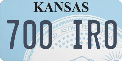 KS license plate 700IRO