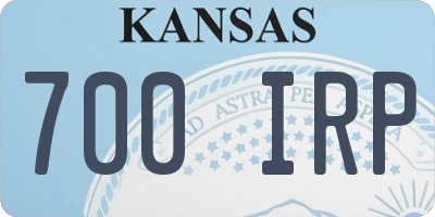 KS license plate 700IRP
