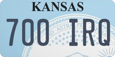 KS license plate 700IRQ