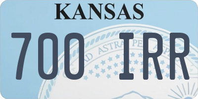 KS license plate 700IRR