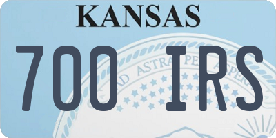 KS license plate 700IRS