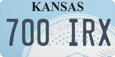 KS license plate 700IRX